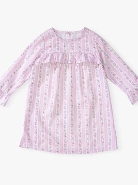 NEW LoveShackFancy X Pottery Barn Flannel Floral Kid Nightgown Pink 6